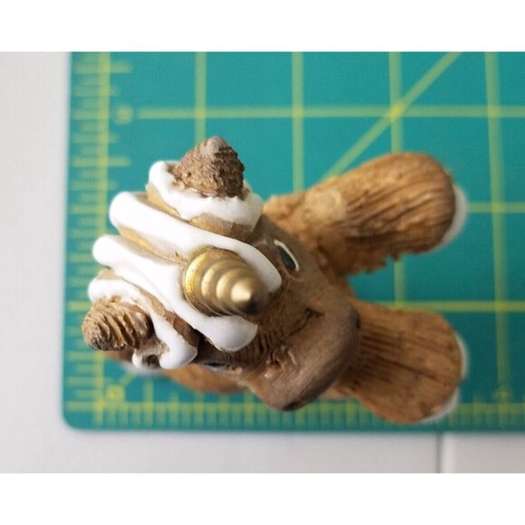 Vintage 1970's Unicorn Figurine W/ Brass Horn Sand Cast 5" Figurine Signed Tan - Picture 7 of 7